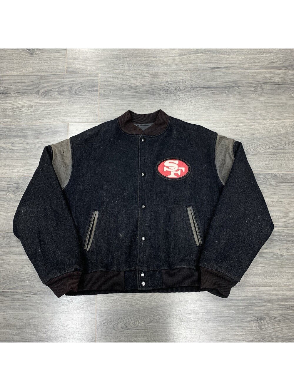 Vintage 1980S Chalk Line San Francisco 49Ers Wool Jacket XL Rare Men’s Black NFL